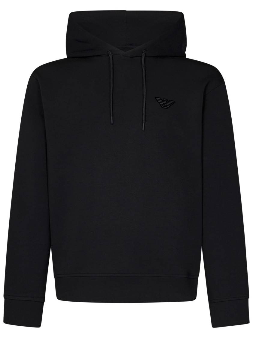 Emporio Armani Black Sweatshirt With Tone-on-tone Logo In Black