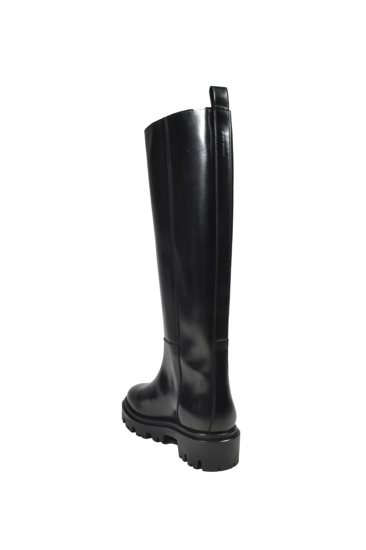 Isabel Marant Black Leather Cener Boots In Black