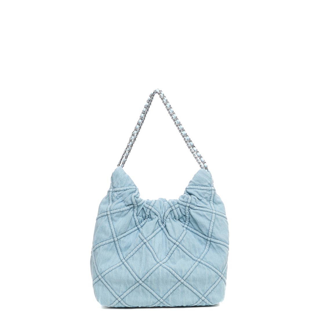 Tory Burch Fleming Mini Hobo Bag In Soft Denim