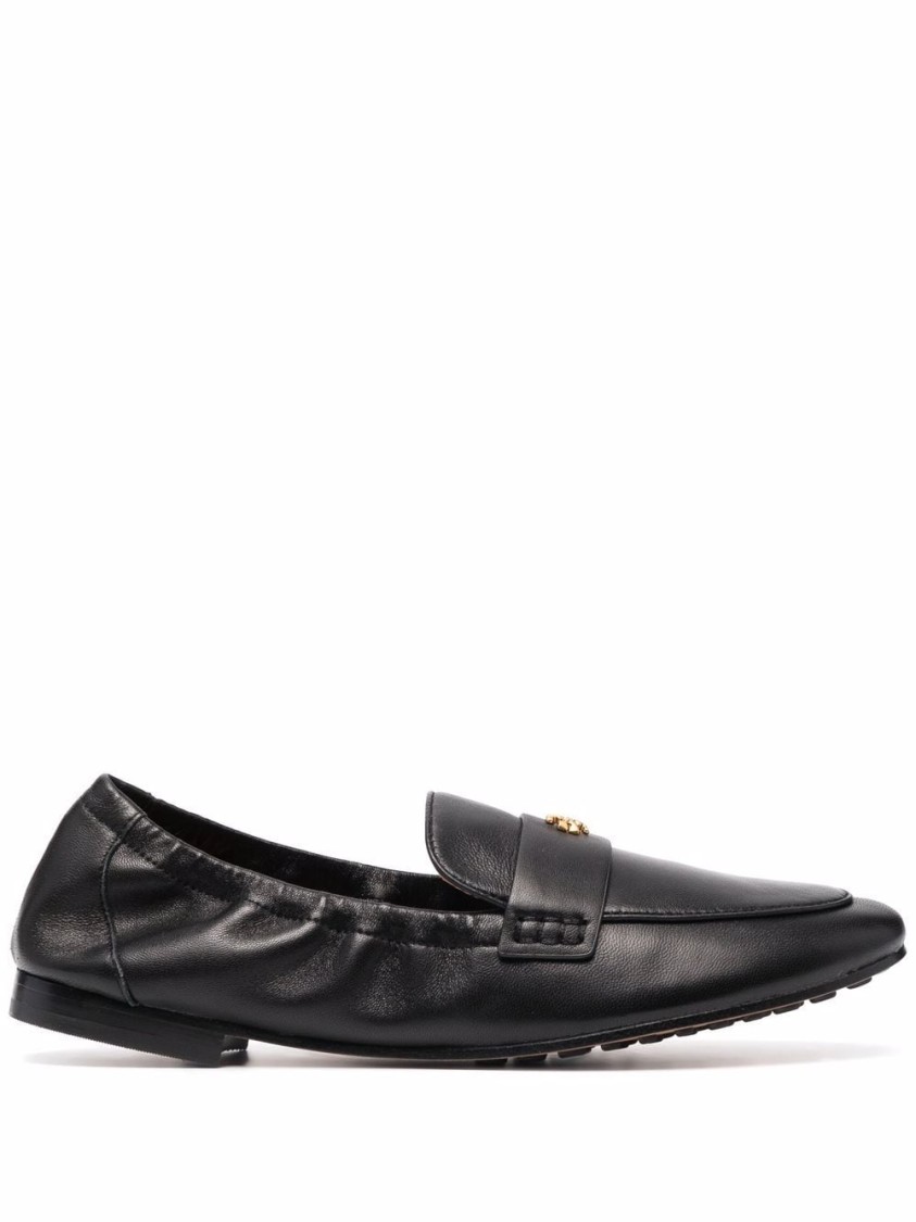 Tory Burch Nappa Leather Ballerina In Black