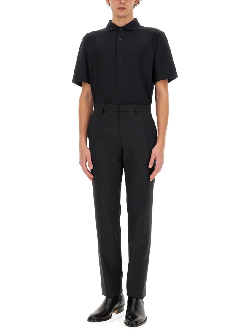 Lardini Black Jersey Polo With Classic Fit In Black