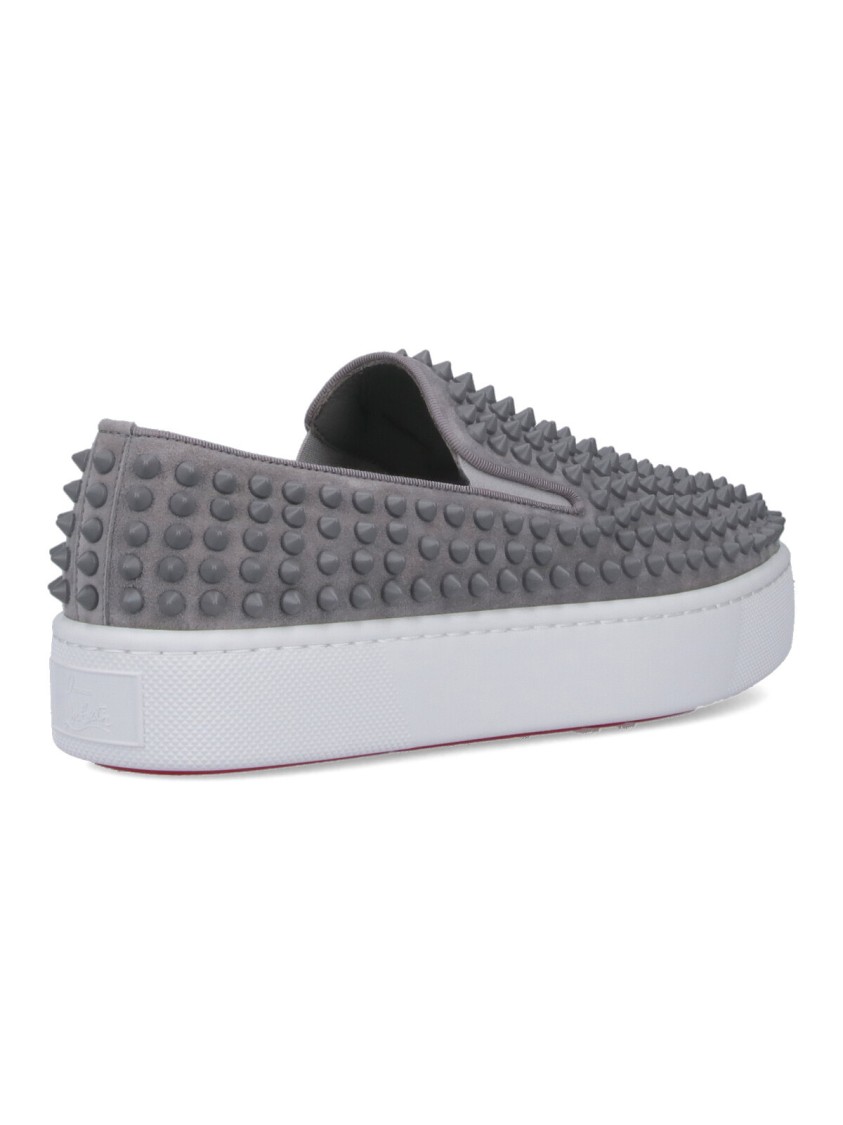 Christian Louboutin Spikeboat' Sneakers – Gray In Gray