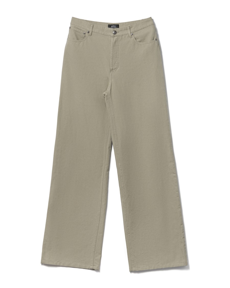 Apc A.p.c. High-rise Wide-leg Jeans With 70s Style Cut In Green