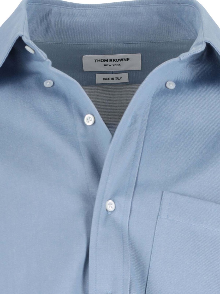 Thom Browne Collared Shirt With Cuffs And Pocket