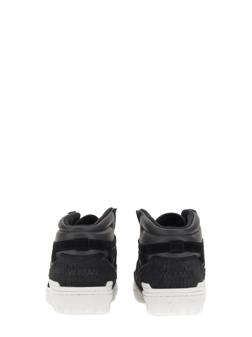 Junya Watanabe High-top Sneakers With Textured Upper And Rubber Sole In Black