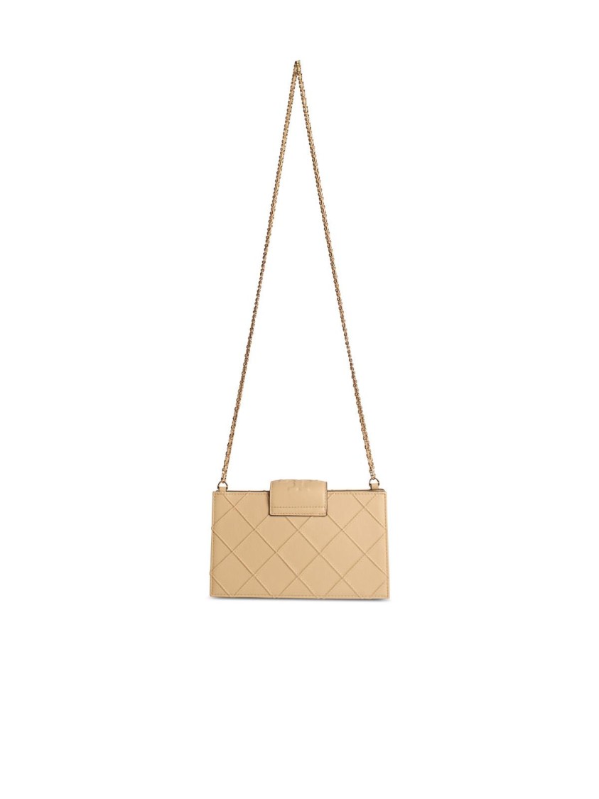 Tory Burch Cream Leather Chain Wallet
