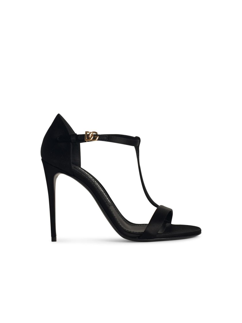 Dolce & Gabbana Woman Sandals Black Size 7.5 Textile Fibers In Black