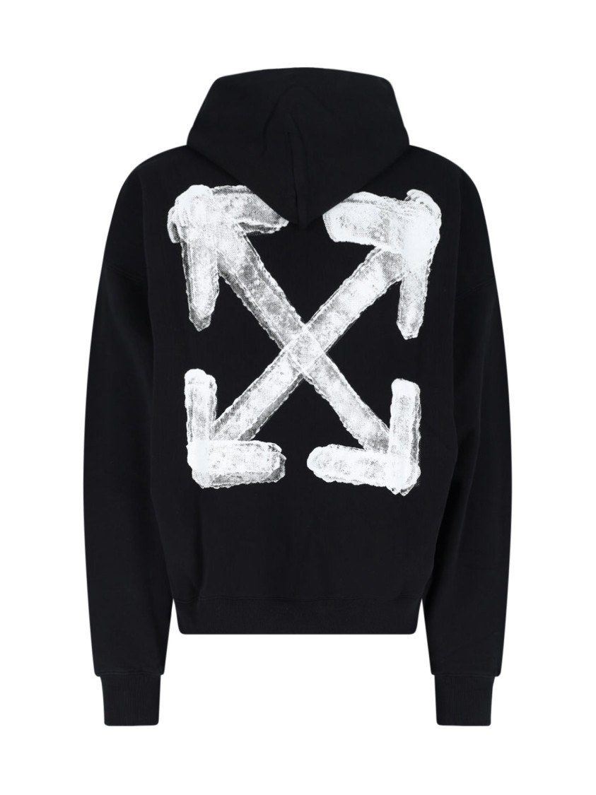 Off-white Off White Black Drawstring Hooded Sweatshirt