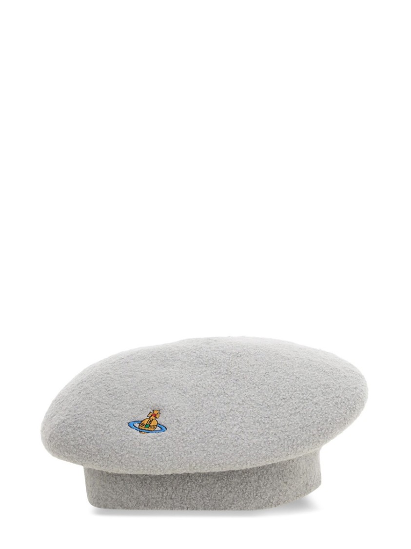 Shop Vivienne Westwood Wool Cap In Grey