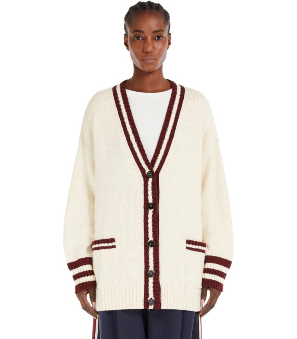 Shop Max Mara Vicolo Ecru Cardigan In Neutrals
