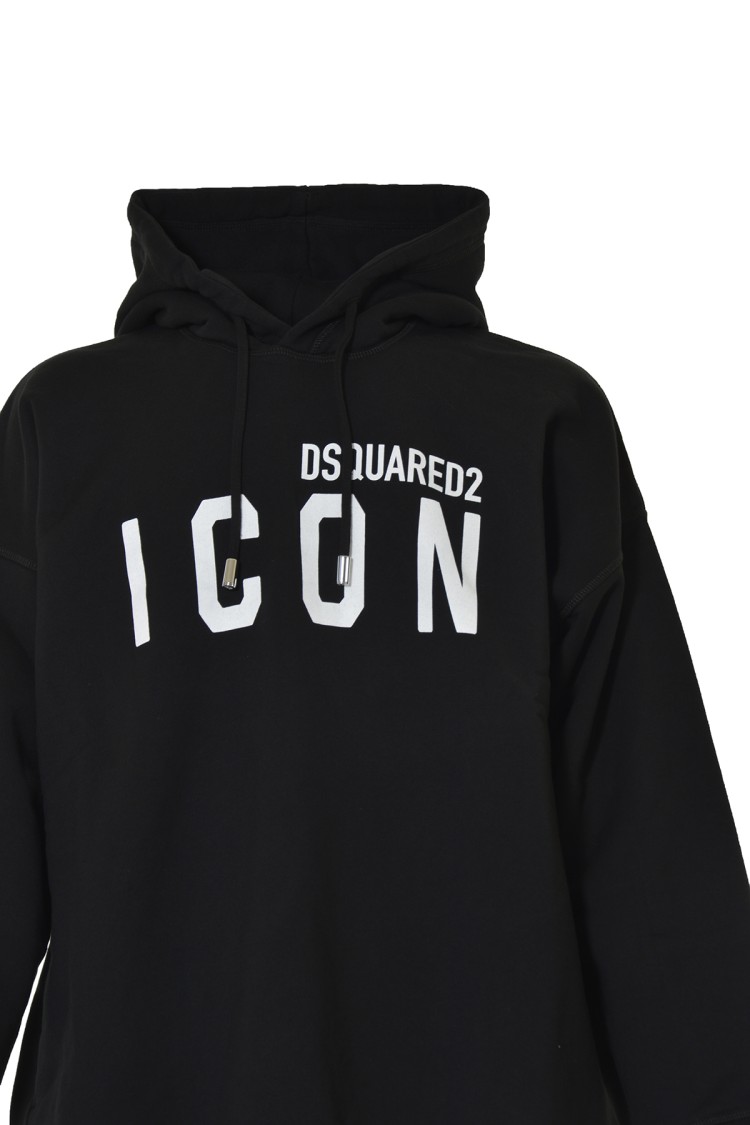 Dsquared2 Logo-printed Drawstring Hoodie In Black