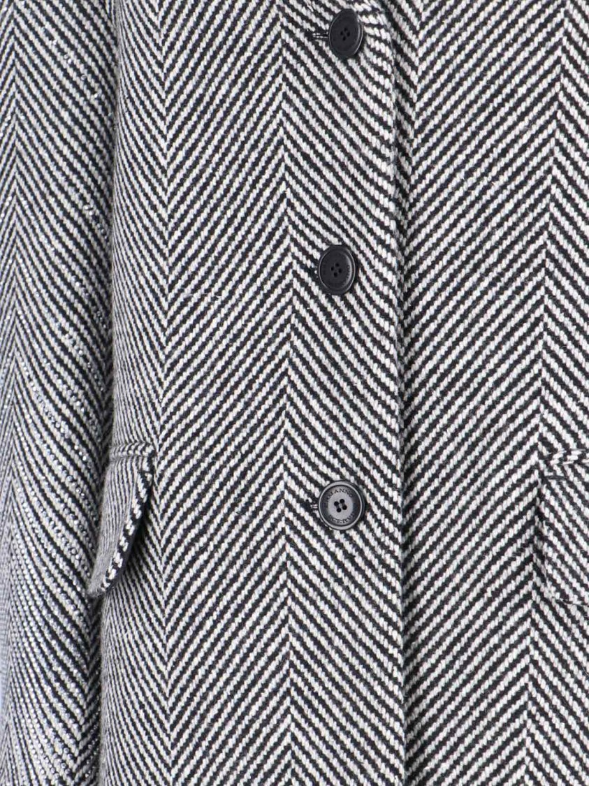 Ermanno Scervino Herringbone-pattern Button Coat In Black