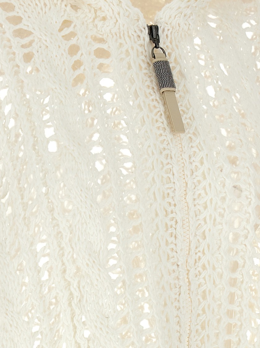 Brunello Cucinelli 'cable & Mesh' Cardigan