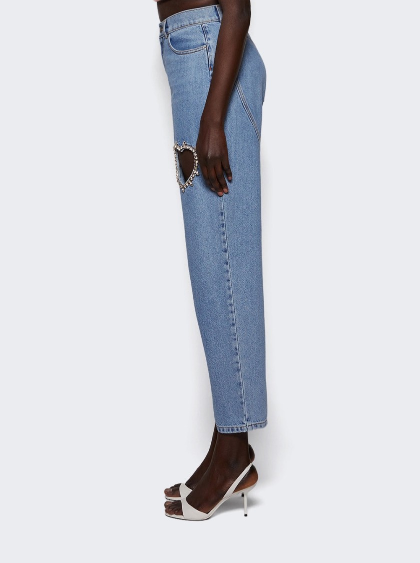 AREA AREA CRYSTAL HEART JEAN LIGHT BLUE