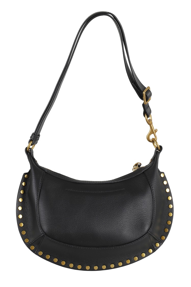 Isabel Marant Oskan Moon Studded Shoulder Bags In Black