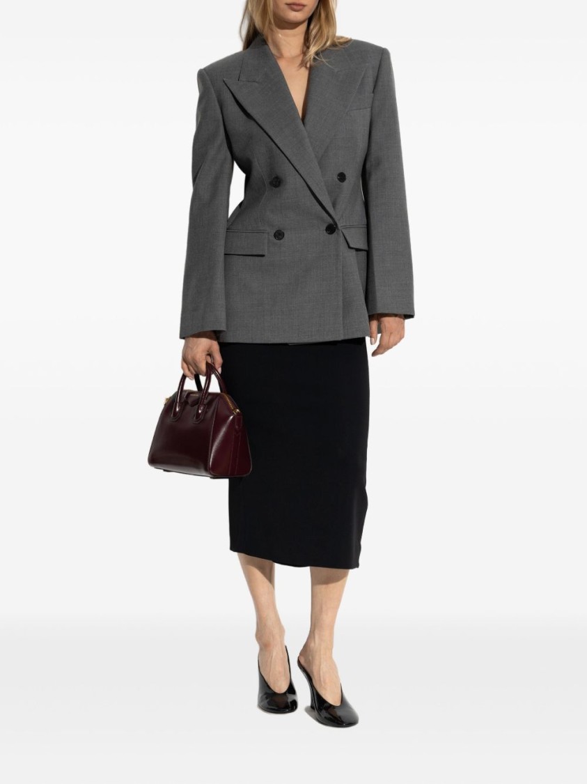 Givenchy Tailored High-waisted Midi Skirt With Back Pleats In Black