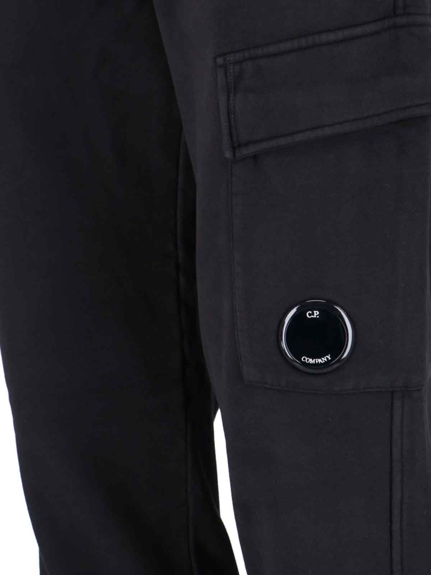 C.p. Company Utility Trousers With Elastic Waistband And Cargo Pocket In Black