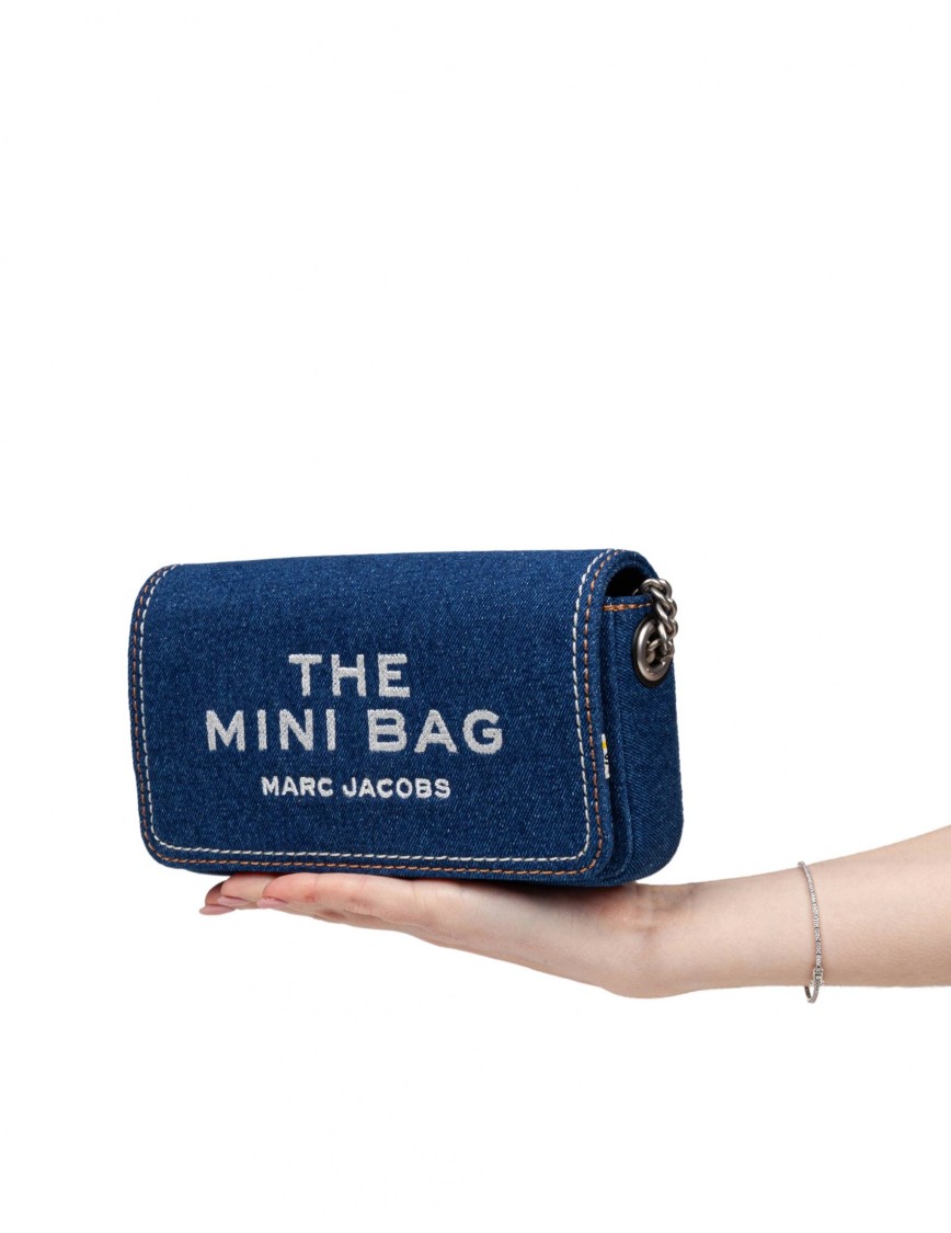 Marc Jacobs The Denim Chain Dark Wash Mini Cross-body Bag In Blue