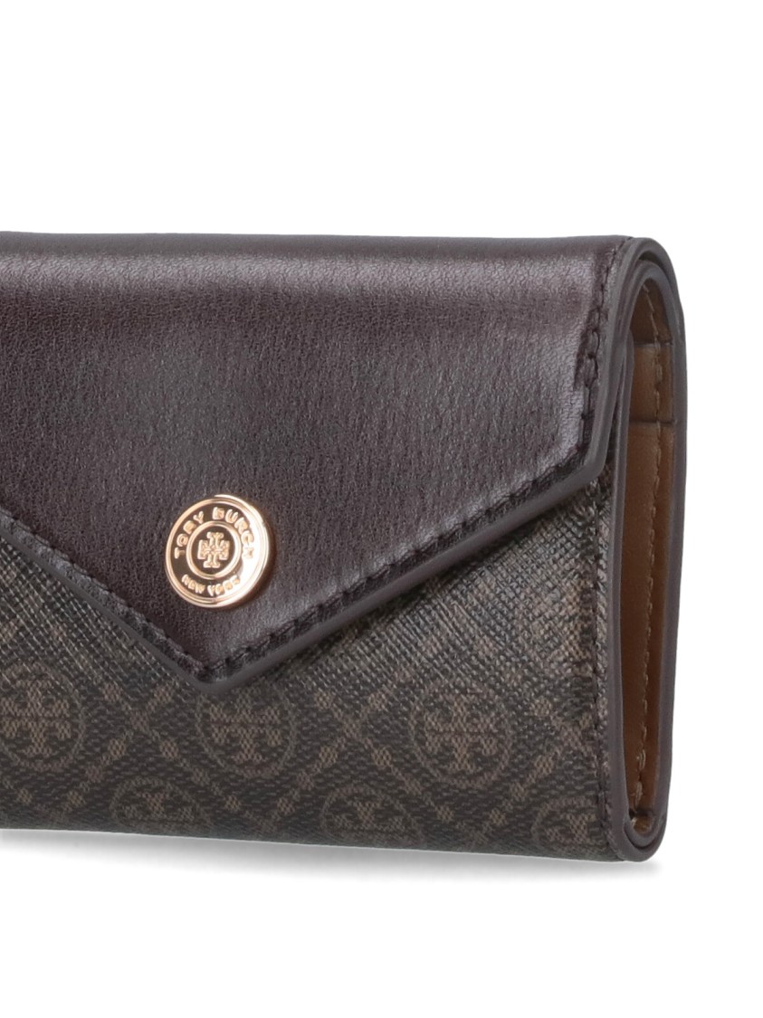 Tory Burch T Monogram Coated Canvas Small Envelope Wallet Wallets Beige