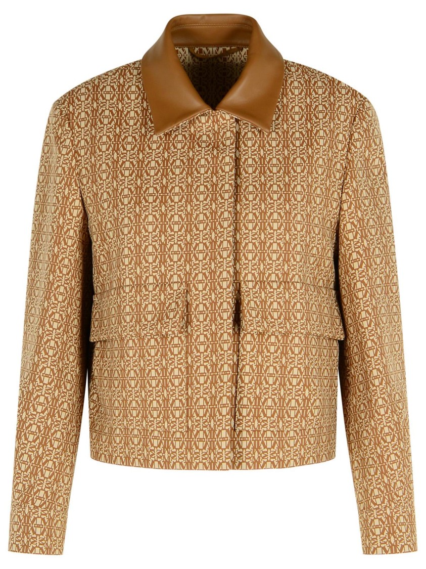 Max Mara Viborg Camel Cotton Jacquard Jacket In Brown