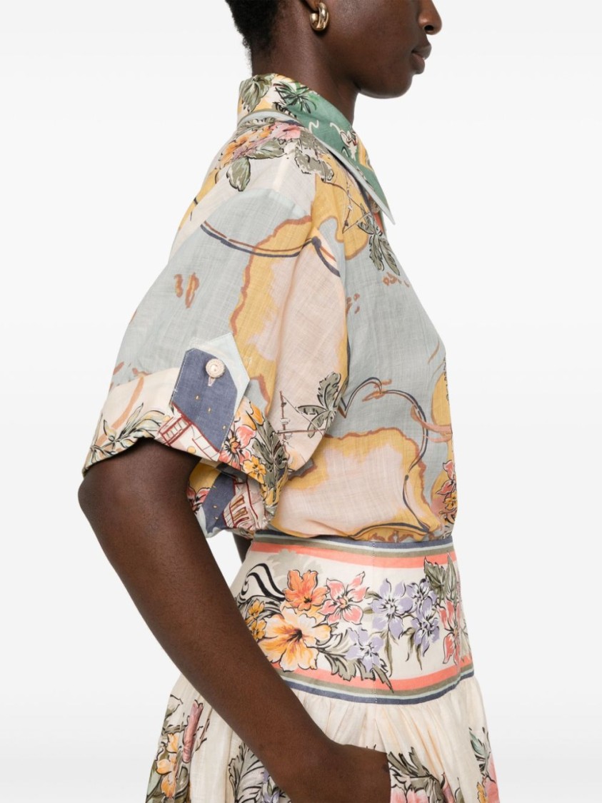 Shop Zimmermann Multicolored Floral Print Ramia Shirt