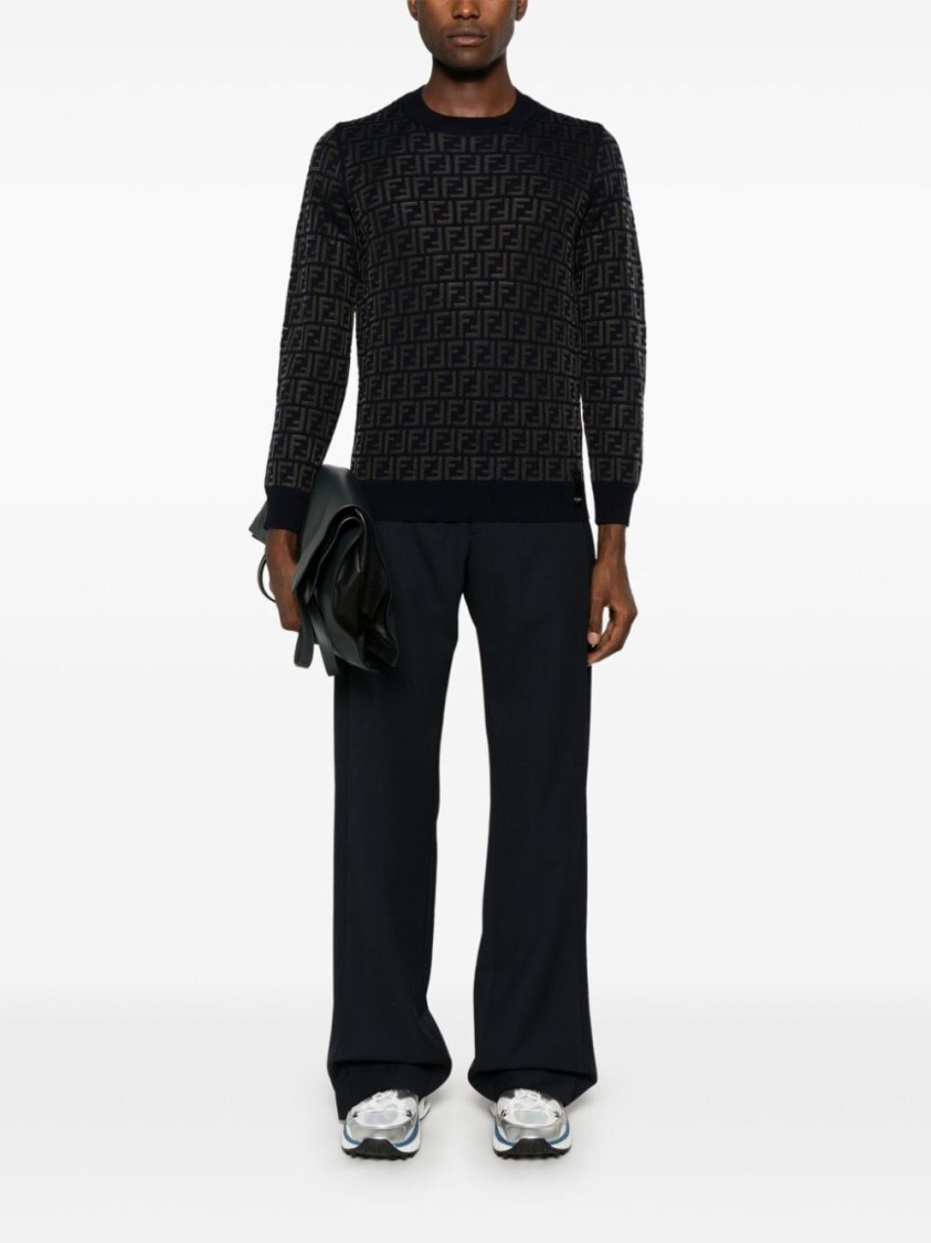 Fendi Wide-leg Trousers With Sharp Pleats