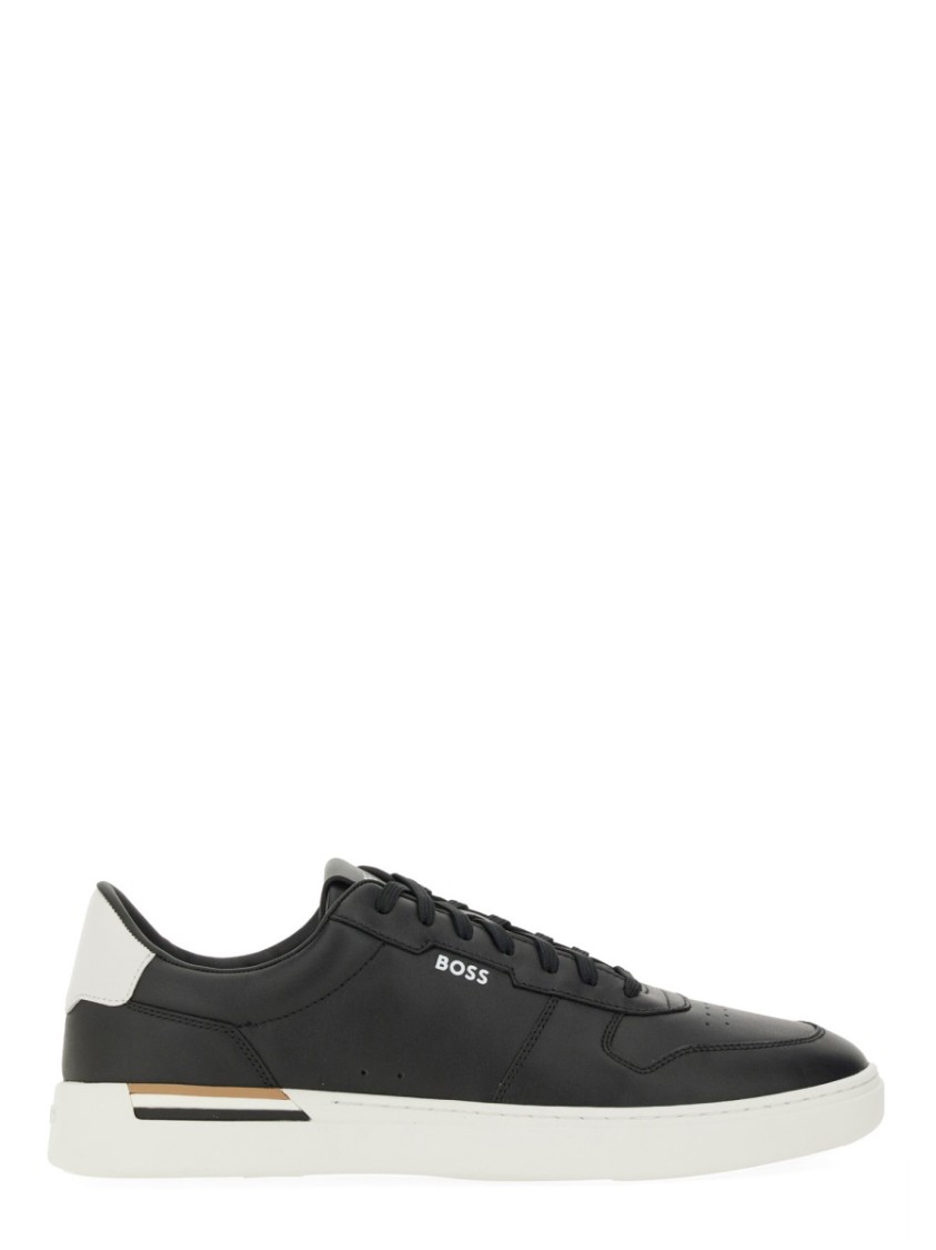 Hugo Boss Boss Sneaker In Pelle In Black