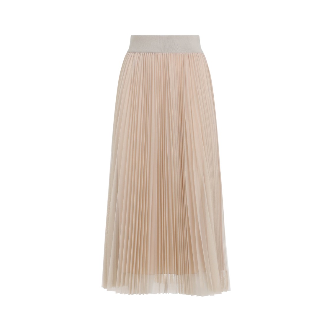 Fabiana Filippi Flowing Pleated Maxi Skirt With Elastic Waistband In Neutral