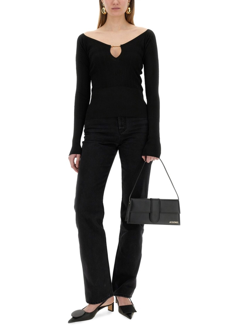 Jacquemus Pralù Long-sleeved Top In Black