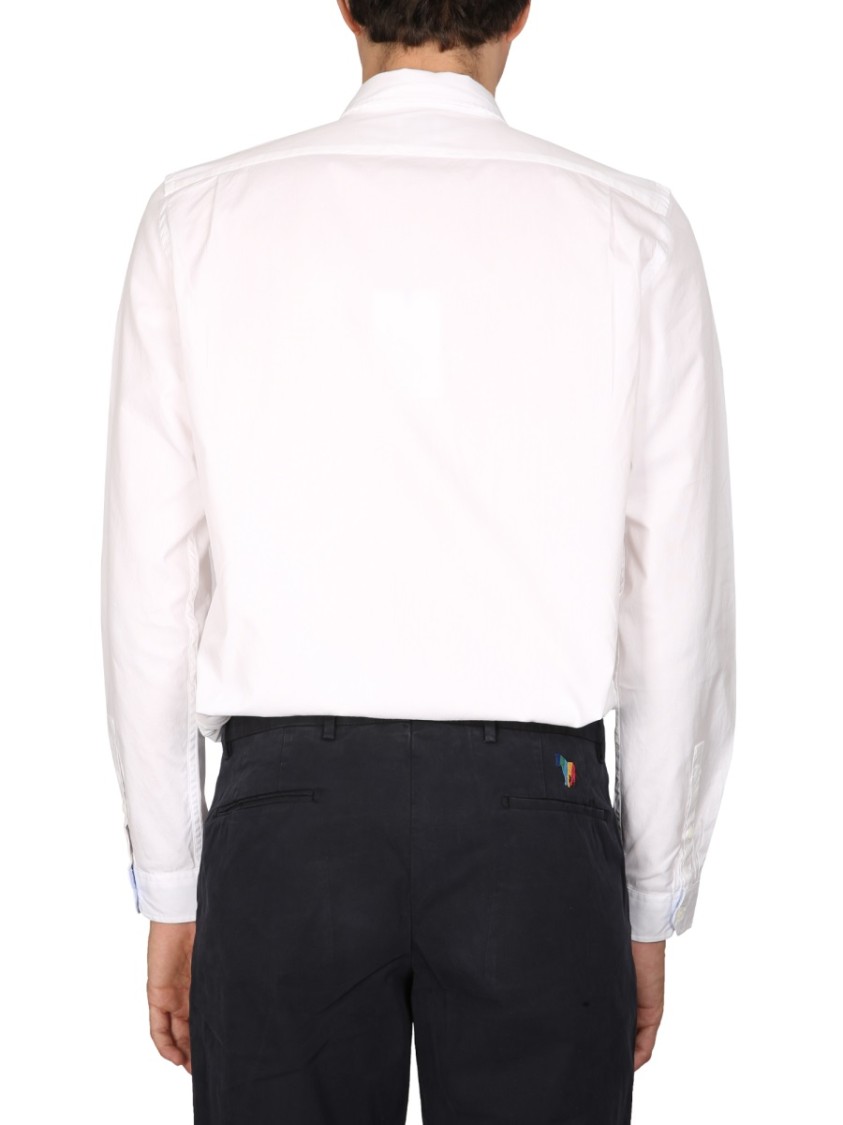 Shop Ps By Paul Smith Ps Paul Smith Regular Fit Shirt With Classic Collar And Embroidered Detail In White