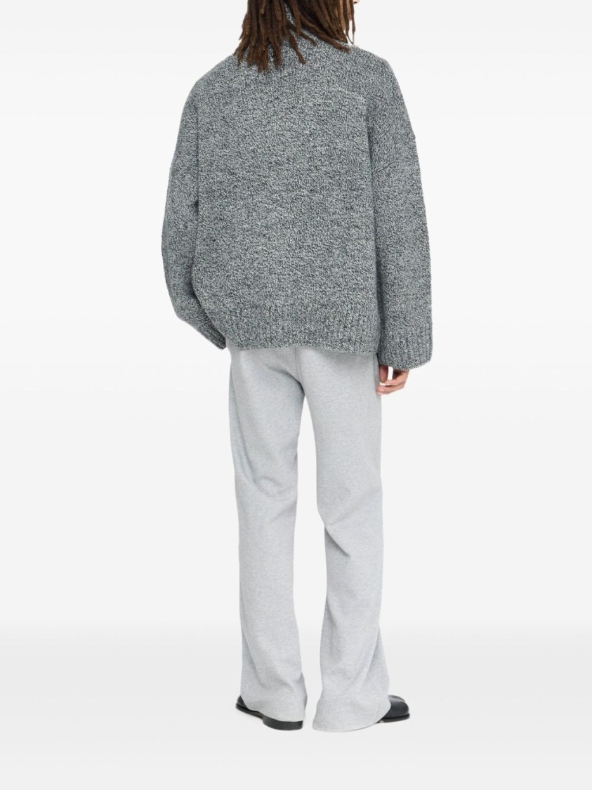 Jw Anderson J. W. Anderson High Neck Grey Sweater In Gray