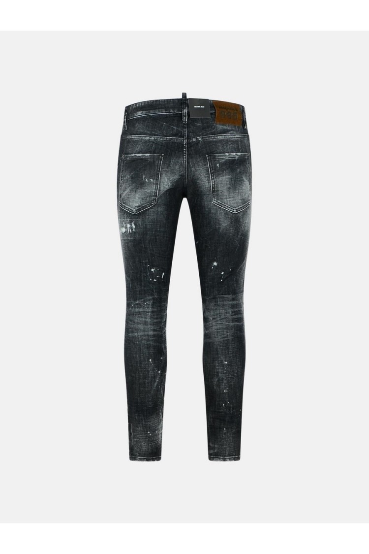 Dsquared2 Black Distressed Slim Fit Jeans With Comfortable Stretch In Black