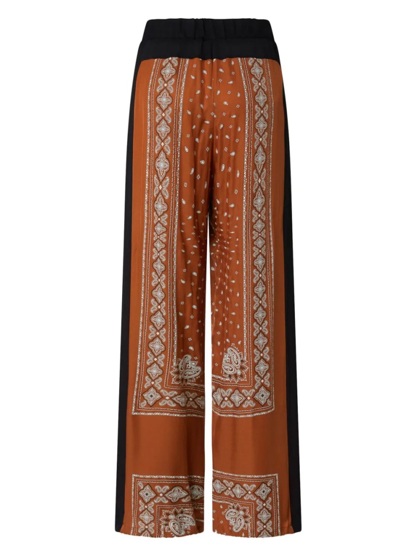 Pinko Pantalon À Imprimé Bandana Ample Et Léger In Brown