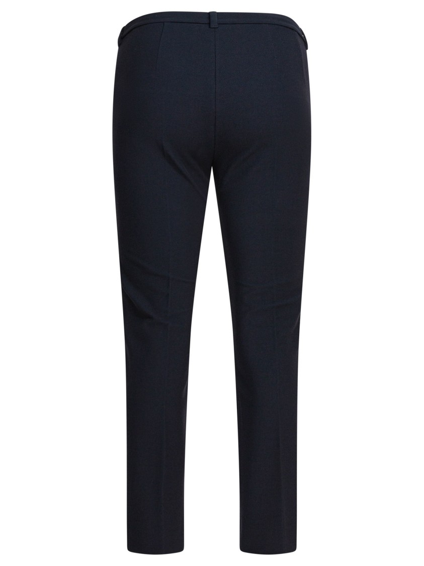 Max Mara Slim Cropped Trousers With Mid-rise Waist In Black