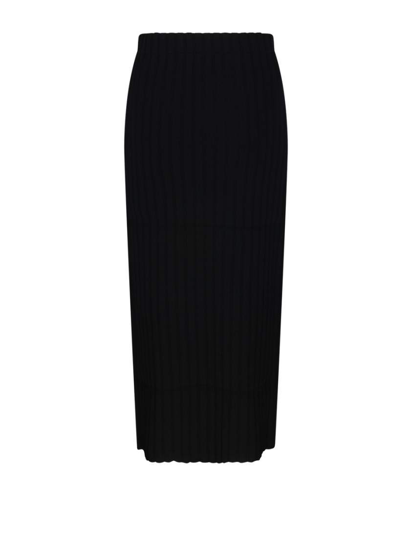 By Malene Birger Ribbed Texture Elastic Waistband Skirt In Black