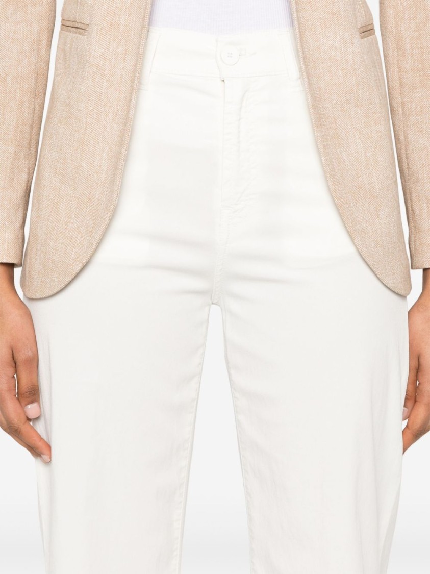 Dondup White High-waist Wide-leg Jeans