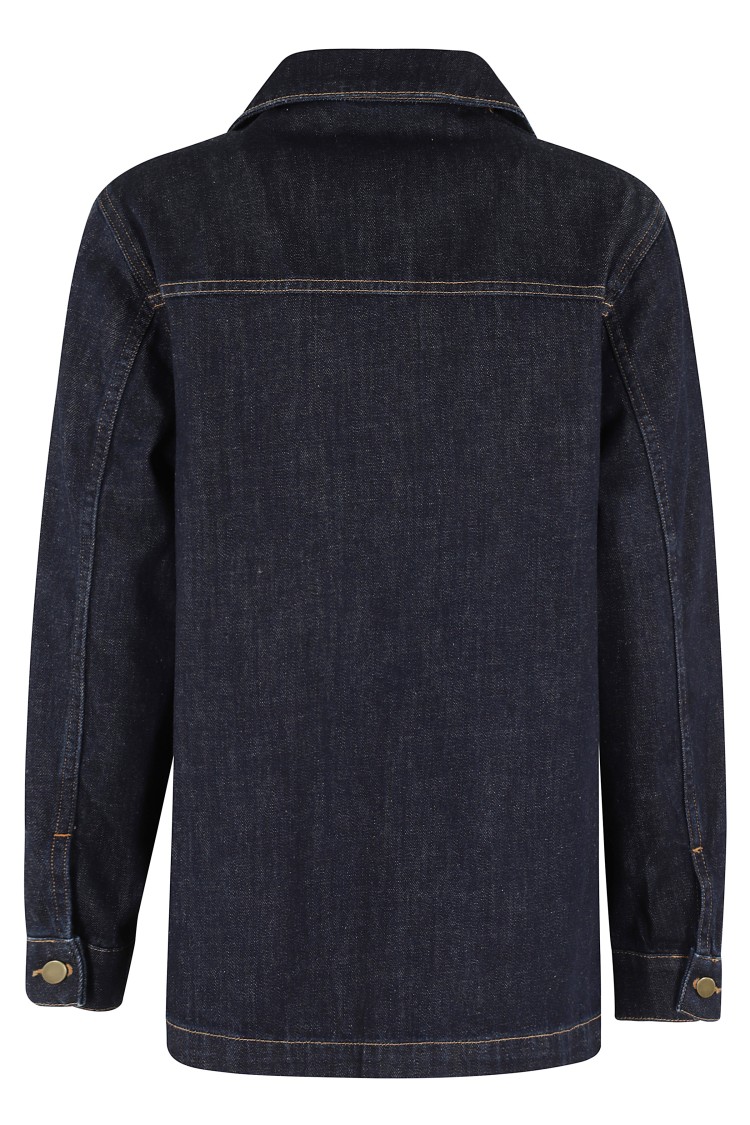 Shop Semicouture Semi Couture Cesira Classic Button-front Shirt Jacket In Blue