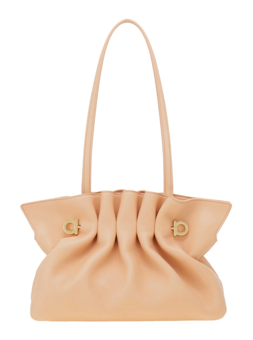 Shop Ferragamo Salvatore Pink Crossbody Bag With Chain-link Handle