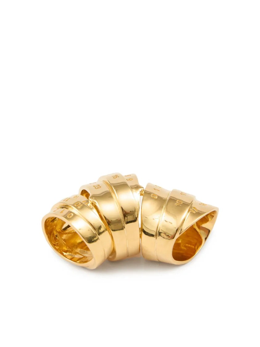 Mm6 Maison Margiela Mm6 By Maison Margiela Signature Numbers Motif Ring In Gold