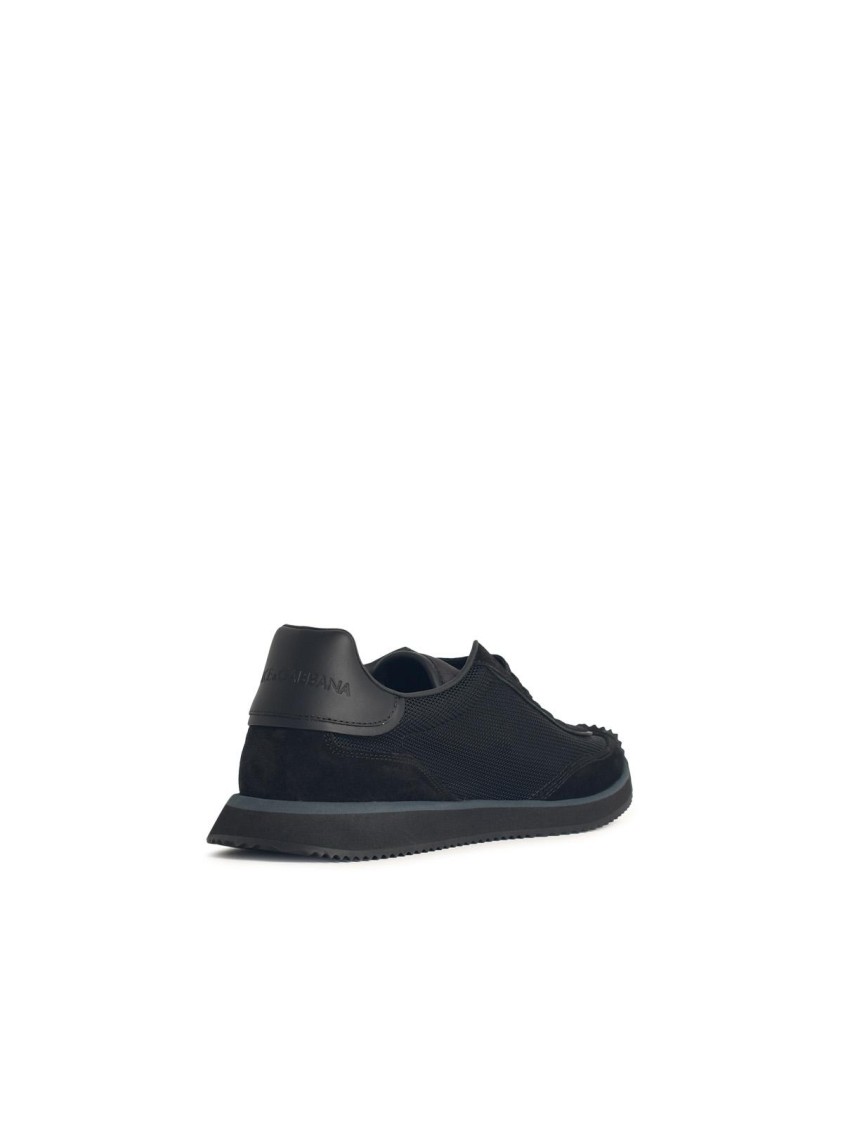 Dolce & Gabbana Low Top Sneakers Featuring Suede Accents In Black