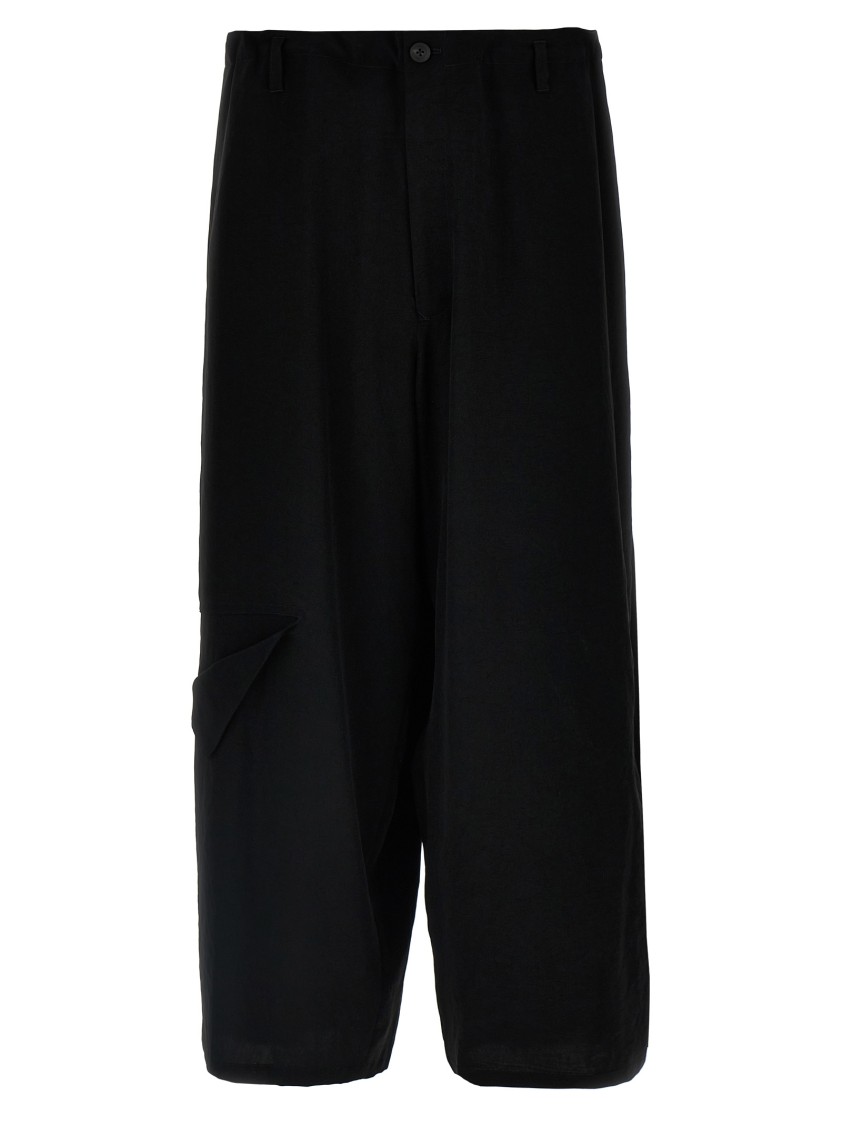 Yohji Yamamoto Ta Tuxedo Cut-out Detail Pants Black In Black