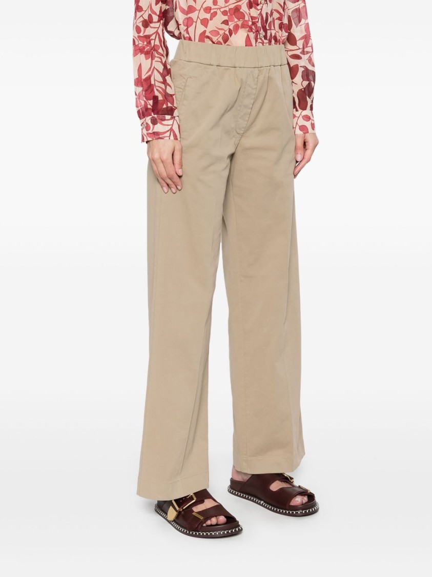 Forte Forte Cotton High Waisted Trousers In Neutrals