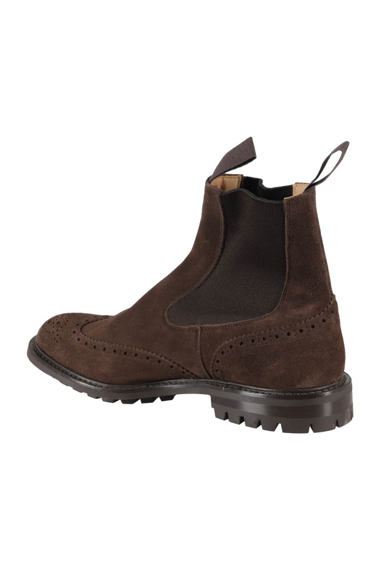 TRICKER'S TRICKER'S BROWN SUEDE ANKLE BOOT WITH ELASTIC SIDE PANELS