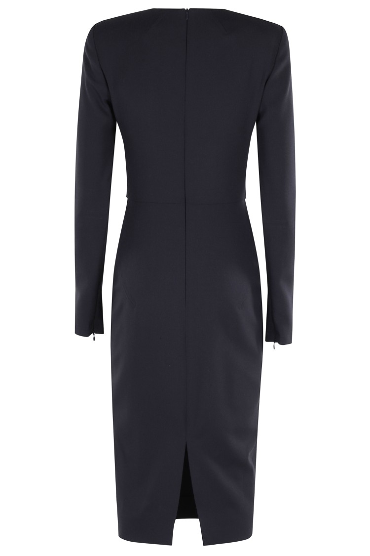 Victoria Beckham Fitted Long Sleeve T-shirt Dress In Black