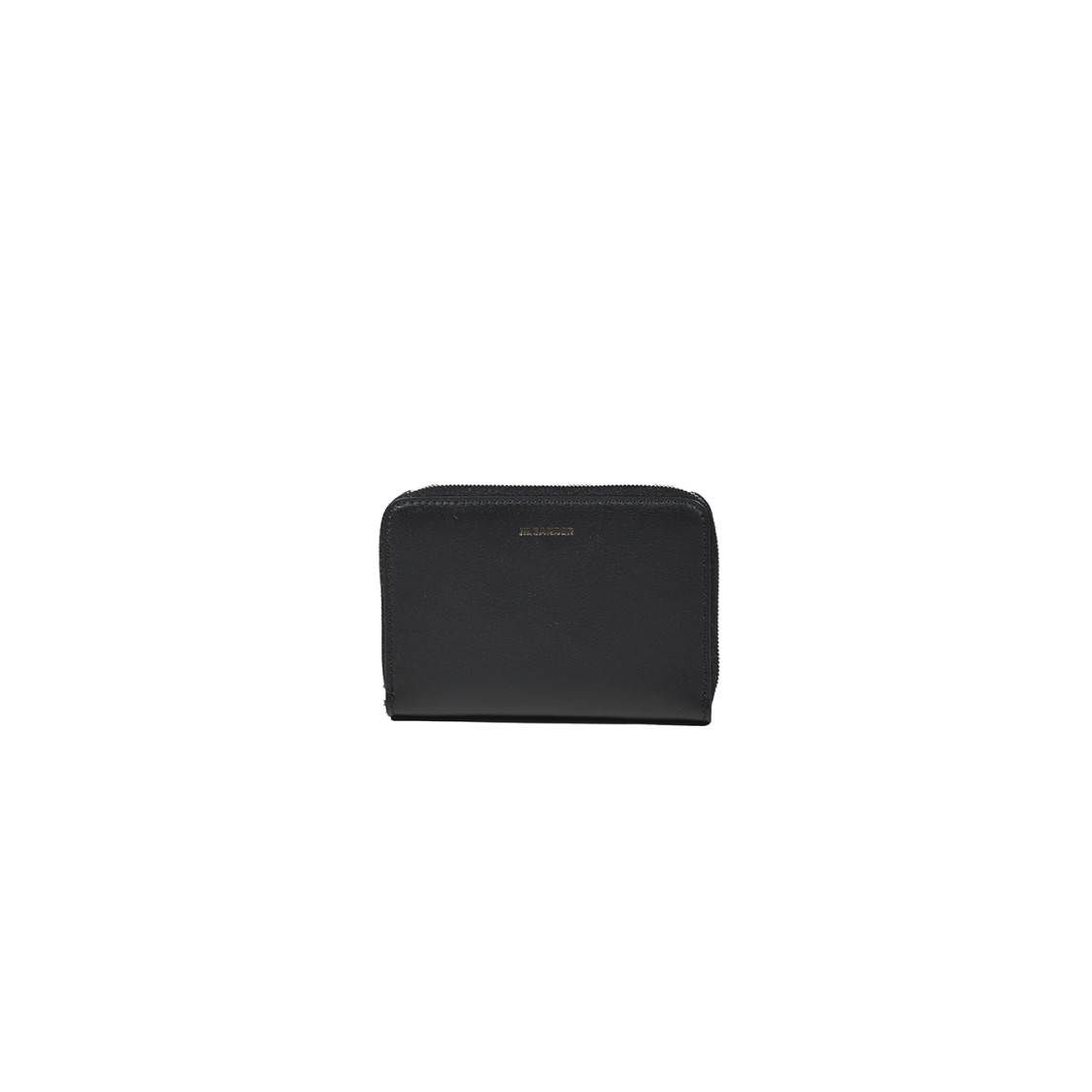 Jil Sander Black Small Leather Zip Around Wallet In Black