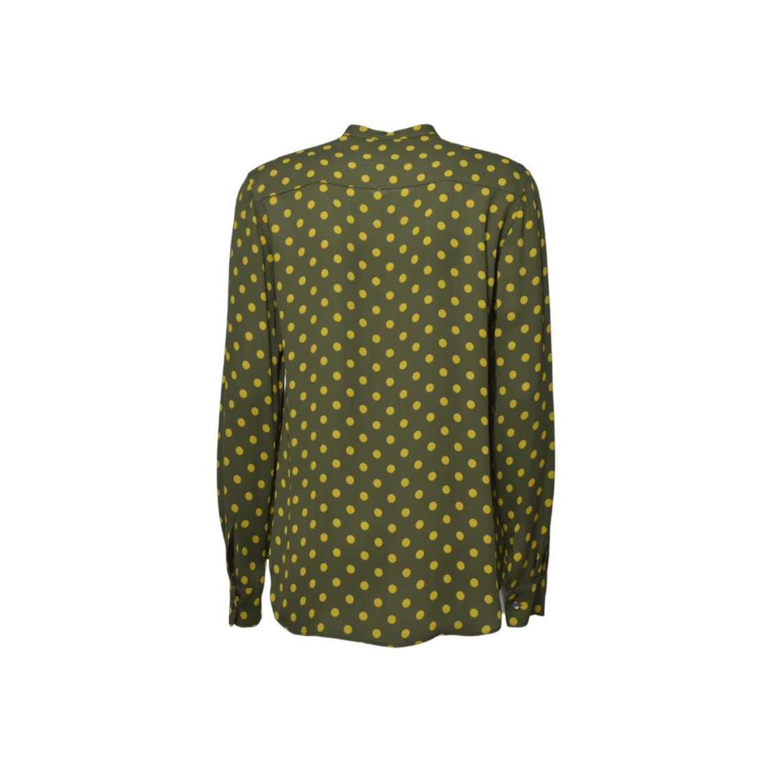 Aspesi Polka Dot Viscose Crepe Shirt In Green