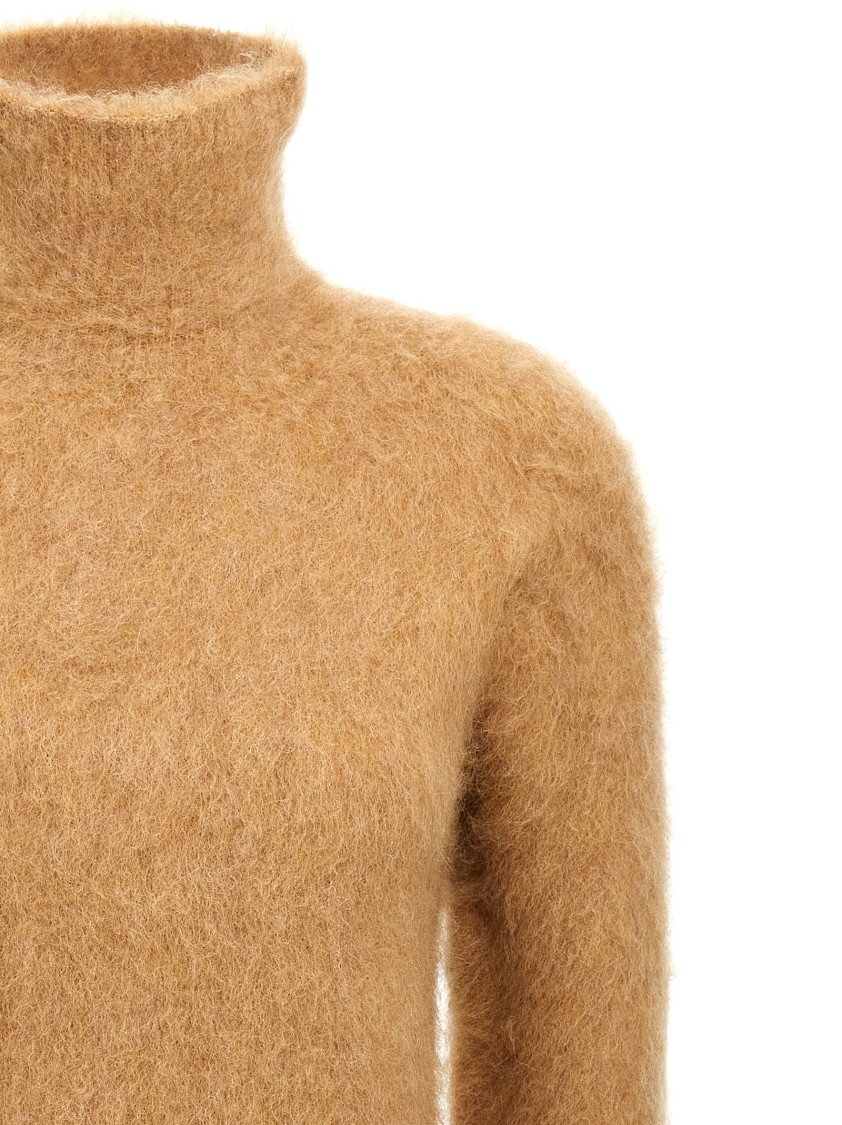 Sportmax Alpaca Blend Turtleneck Sweater In Gold