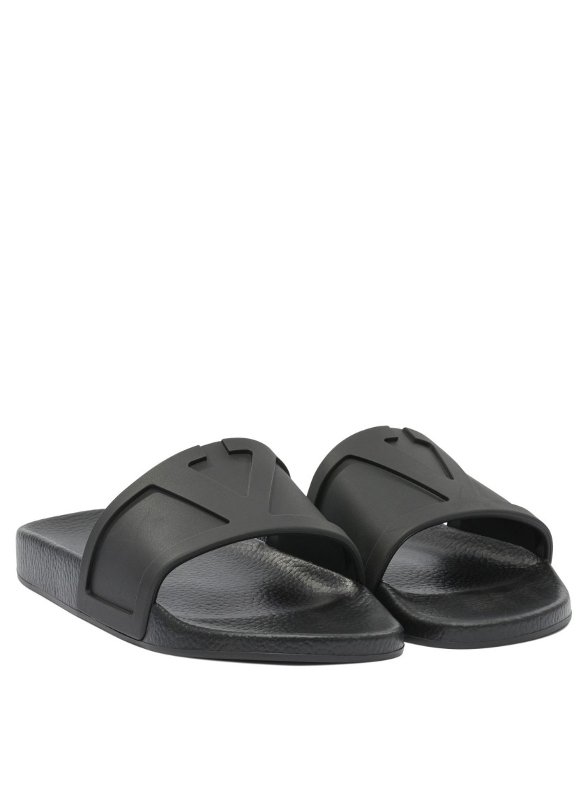 Valentino Pool Slide Coolside Slippers In Black