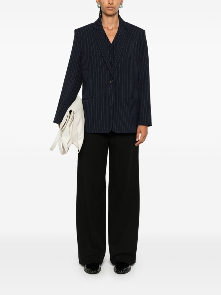 Calvin Klein Pinstripe Blazer In Black