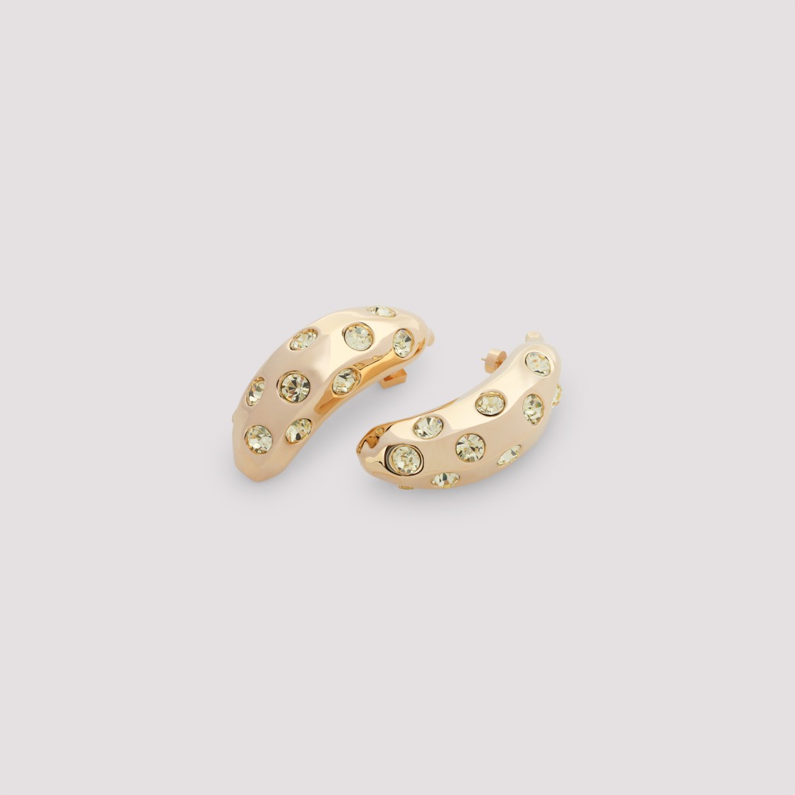 Shop Jacquemus Curved Gold Metallic Earrings